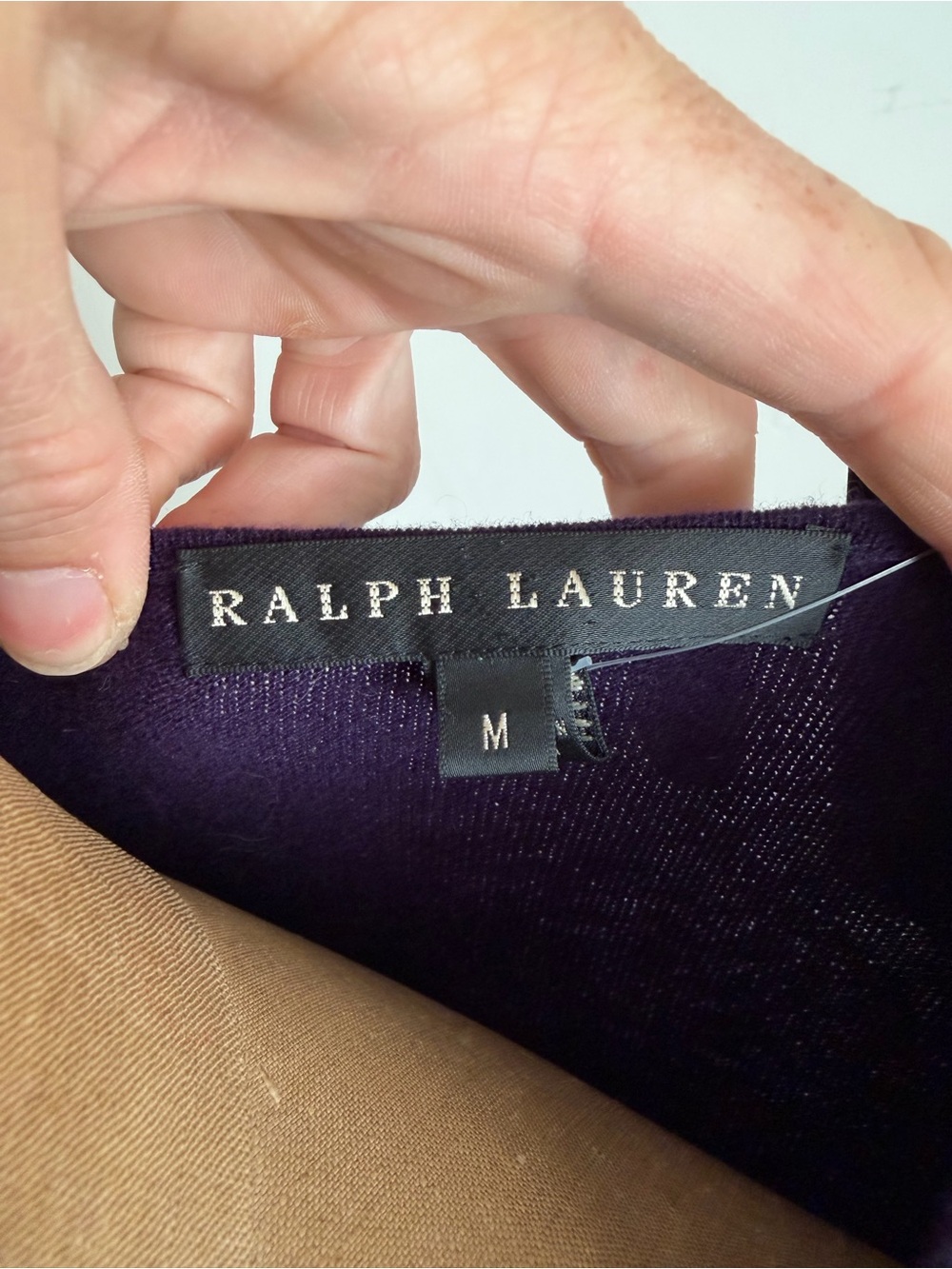 NWT Ralph Lauren Black Label 100% Cashmere Deep Purple Wrap V-Neck Sweater - Picture 4 of 5